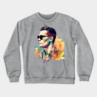 Colorful Male Retro Vibe  with Stylish Sunglasses in Summer Style Outfit Crewneck Sweatshirt